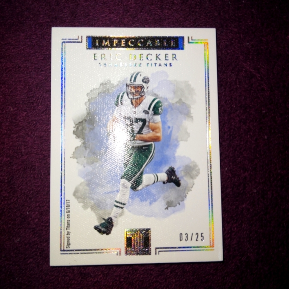 2017 PANINI-IMPECCABLE FOOTBALL- ERIC DECKER #03/25